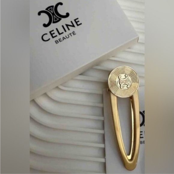 Celine Gold Hair Clip 3” - Picture 1 of 2